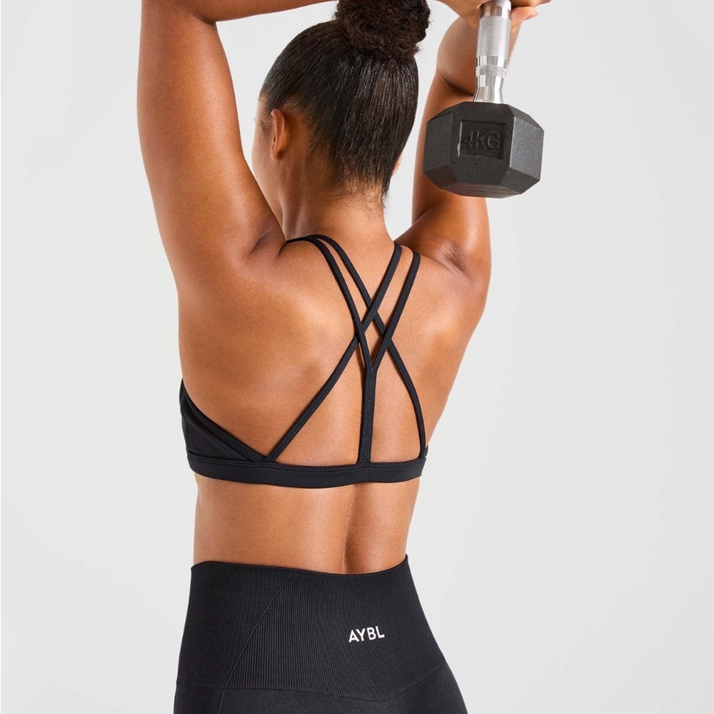 AYBL Black Cross-Back Sports Bra